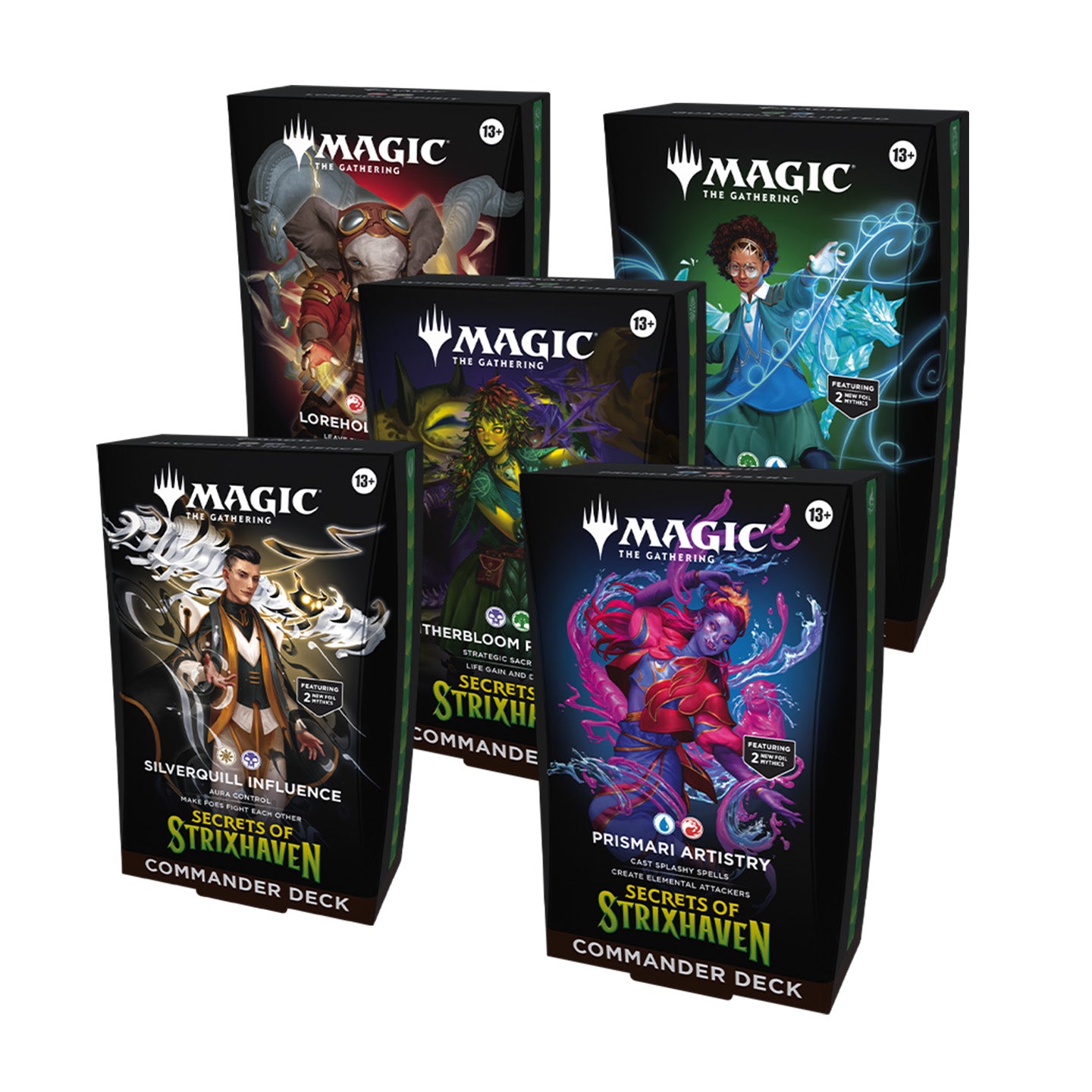 MTG Secrets of Strixhaven Commander Deck Bundle (5 Decks) – Magic: The Gathering | Englisch