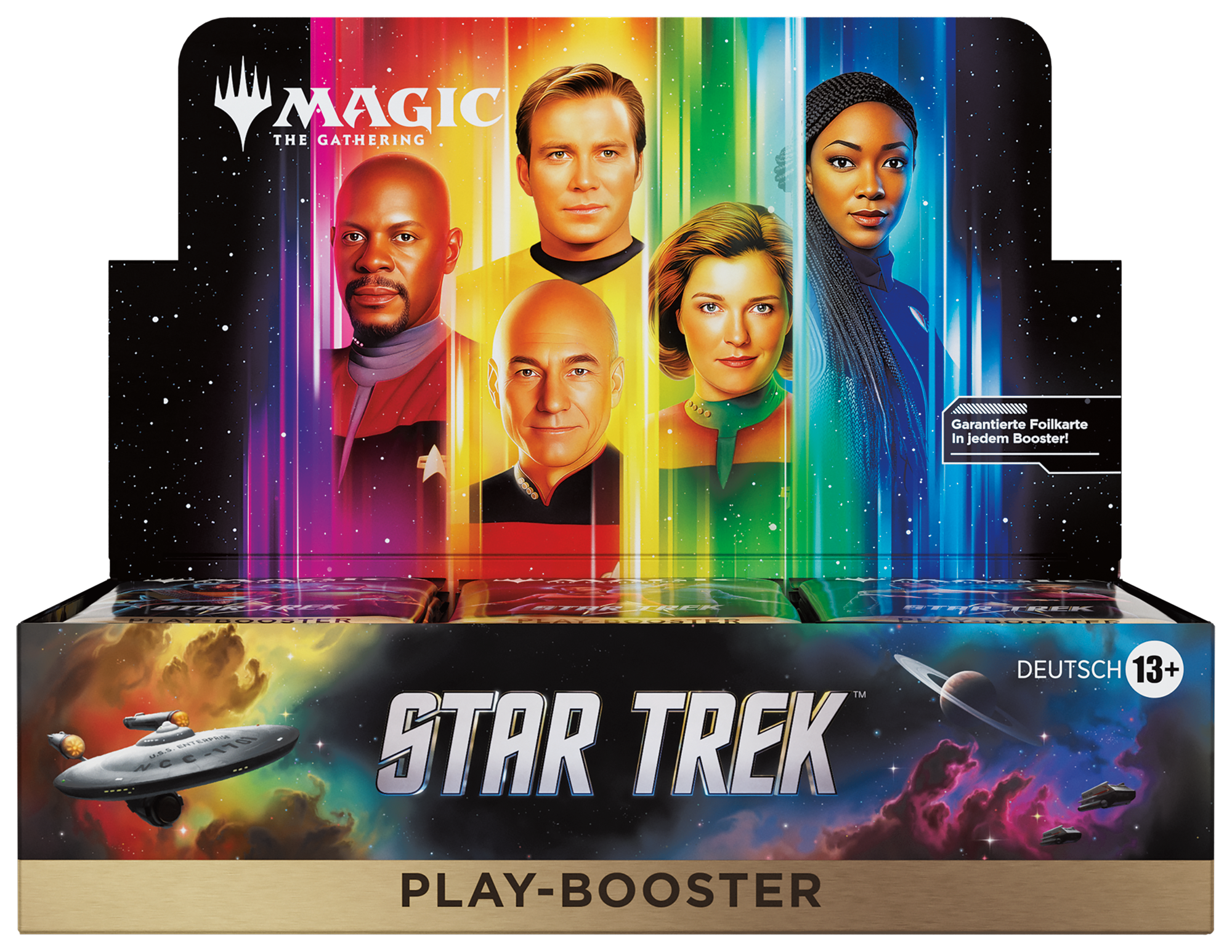MTG Star Trek Play Booster Display (30 Boosters) Deutsch – geöffnete Verpackung mit Play Boostern