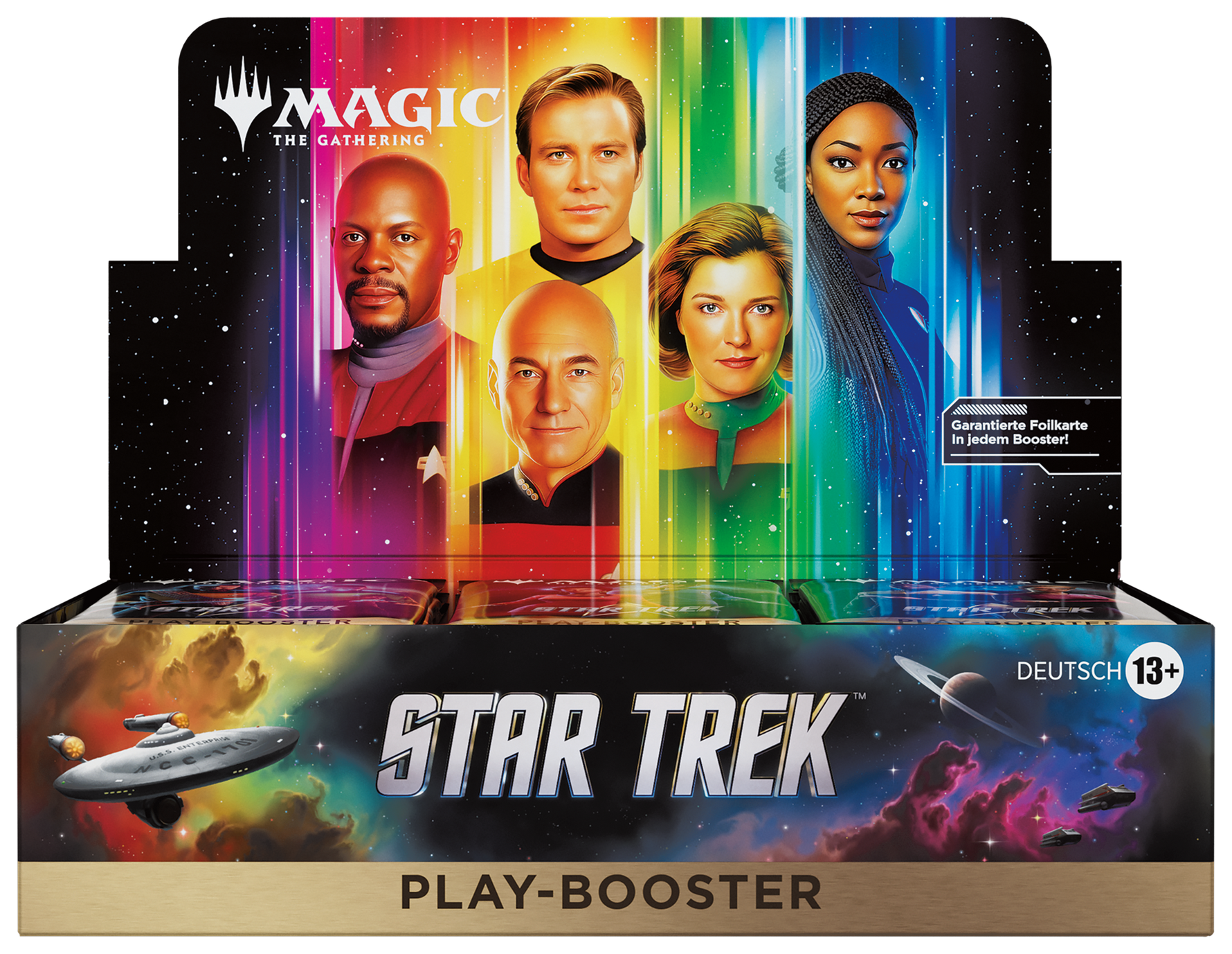 MTG Star Trek Play Booster Display (30 Boosters) Deutsch – geöffnete Verpackung mit Play Boostern